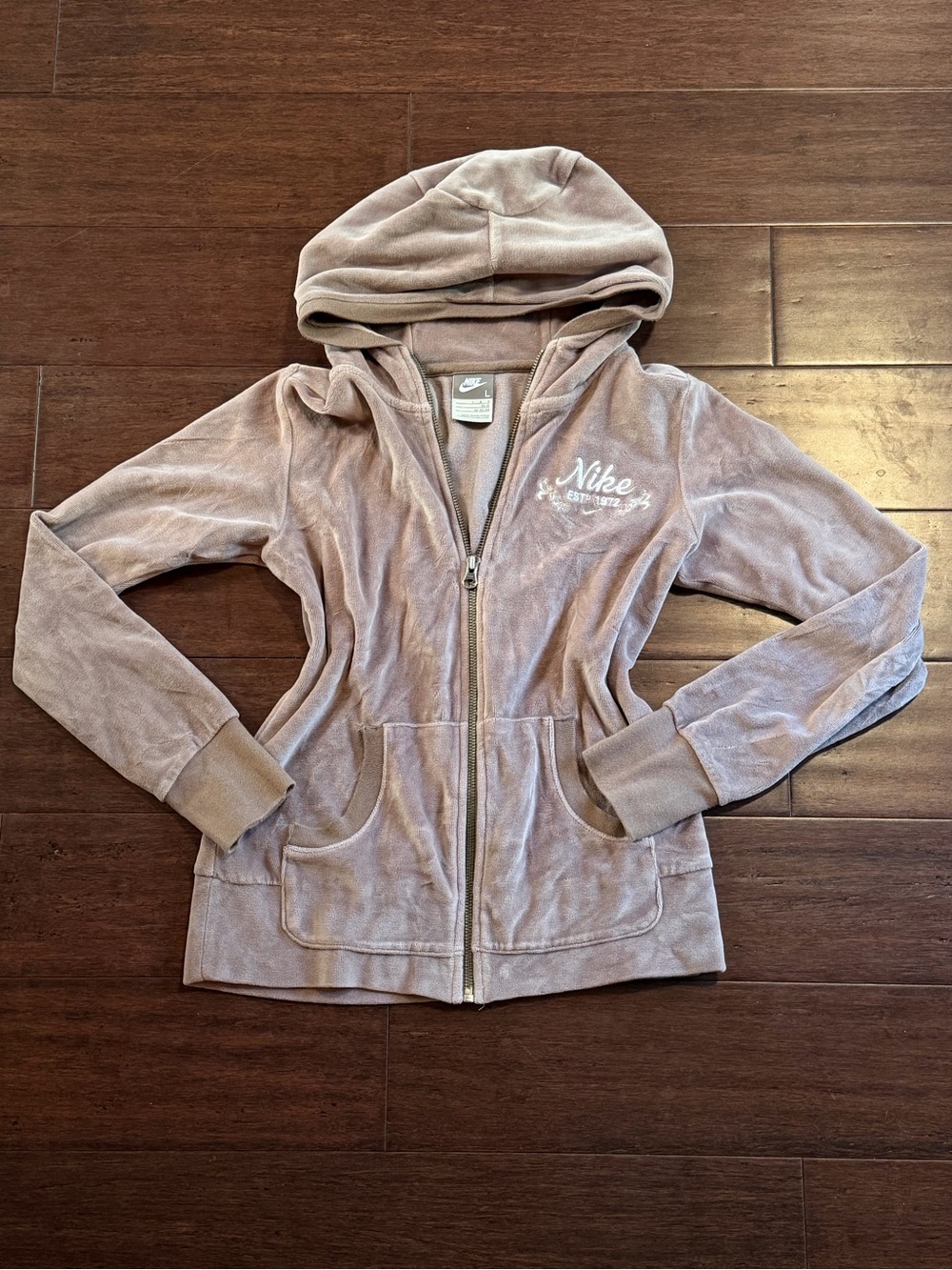 Nike Light Mauve Velvet Zip Up